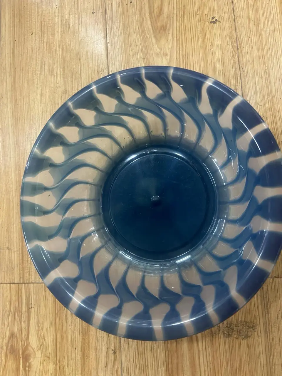 Teal swirl bowl made with a two colour attachment